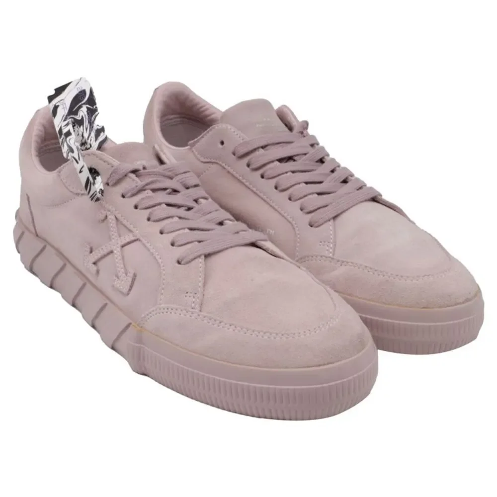 Off-White Vulcanized Low Sneakers in Pink Suede